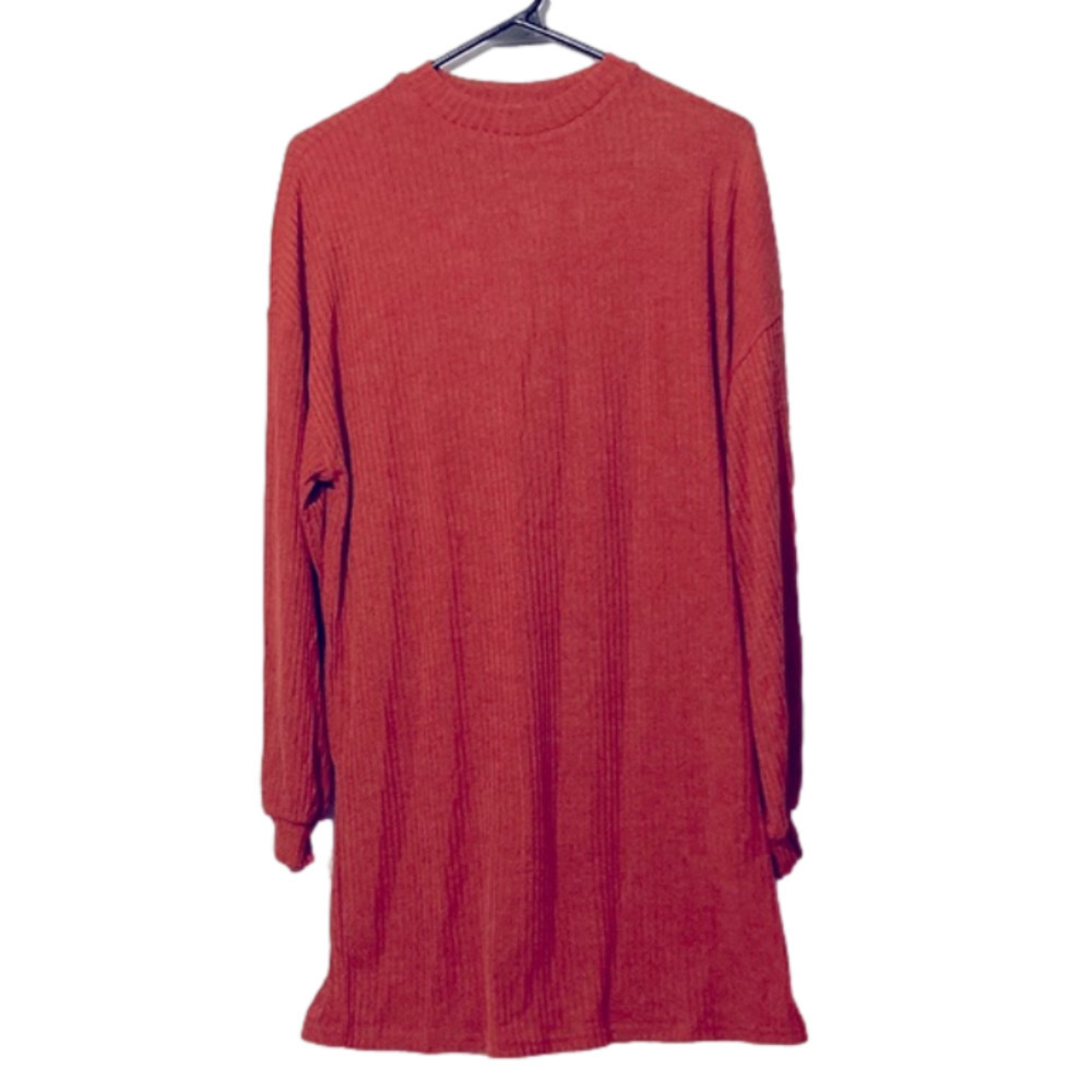 Burnt Orange SHEIN long sleeved dress sz L large velma scooby doo